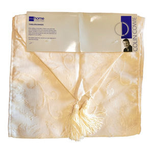 NEW Vintage Colin Cowie Damask Table Runner in Champagne (Cream) (Length: 72")